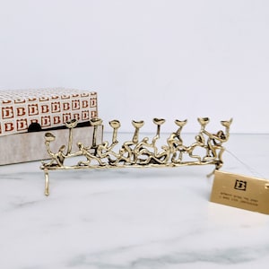 Menorah, Hanukkah Gift, Brass Vintage Menorah, Judaica Collectors piece, Jewish Holiday Gift, Jewish Art, Hanukkah Menorah, Chanukah Gift image 1