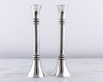 Silver candle Holder, Shabbat Candlestick, Candle Stick Holder, Judaica Gifts, Candle Centerpiece, House Warming Gift, Jewish Wedding Gift