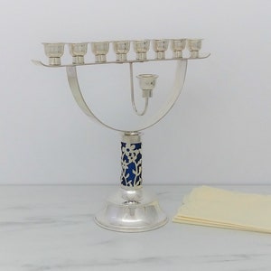 Modern Menorah, Hanukkah Gift, Candelabra, Hanukkiah, Jewish Holiday Gift, Modern Judaica art, Custom Color Menorah, Silver Judaica Gifts