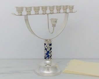 Modern Menorah, Hanukkah Gift, Candelabra, Hanukkiah, Jewish Holiday Gift, Modern Judaica art, Custom Color Menorah, Silver Judaica Gifts