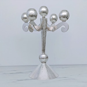 Candelabra, Candle Candelabra, 5 Candle Holder, Silver Candlesticks, Shabbat Gift, Israeli Gifts, Silver Judaica, Jewish Wedding Gift,Unique