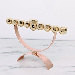 Hanukkah Menorah, Modern design Copper and Brass Menorah, Jewish Art, Modern Judaica, Home decor, Hanukkah gift from Israel, Custom Menorah
