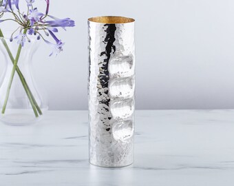 Sterling Silver Washing Cup: Hammered Design, Traditional Judaica