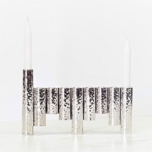 Menorah, Hanukkah Gift, Candelabra, Modern Judaica, Hanukkah Menorah, Religious Gifts, Chanukah Menorah, Made in Israel, Silver Menorah
