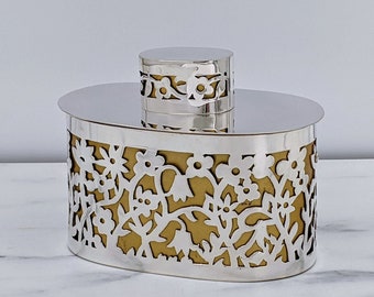 Sterling Silver Floral Etrog Box: Handmade Jewish Art