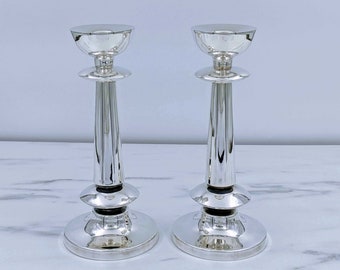 Silver candlesticks, Shabbat candles, candlesticks, Pair of contemporary silver candle holders, Sabbath candle lighting, personalized gift