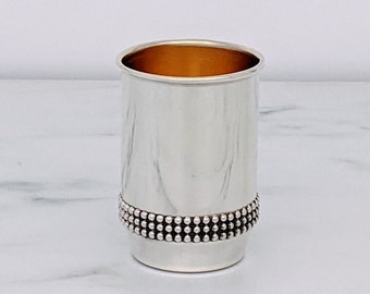 Kiddush Cup, Goblet, Newborn Boy Gift, Silver Judaica, Silver Wine Cup, Shabbat Gift, Religious Gift, Ceremony Cup, Wine Goblet, Israeli Art