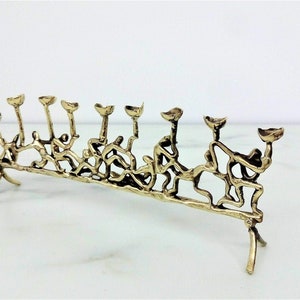 Menorah, Hanukkah Gift, Brass Vintage Menorah, Judaica Collectors piece, Jewish Holiday Gift, Jewish Art, Hanukkah Menorah, Chanukah Gift image 2