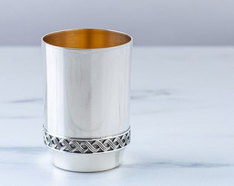 Kiddush Cup, Goblet, Judaica, Silver Wine Cup, Chalice, Shabbat, Religious Gift, Ceremony Cup, Wine Goblet, Israeli Art,Gift for Newborn Boy