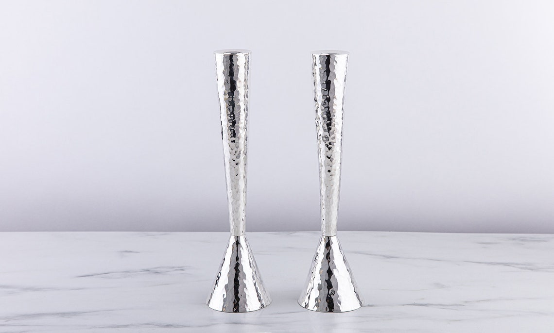 Candlesticks, Judaica Art, Original Design, Silver Candle Holder, Bat