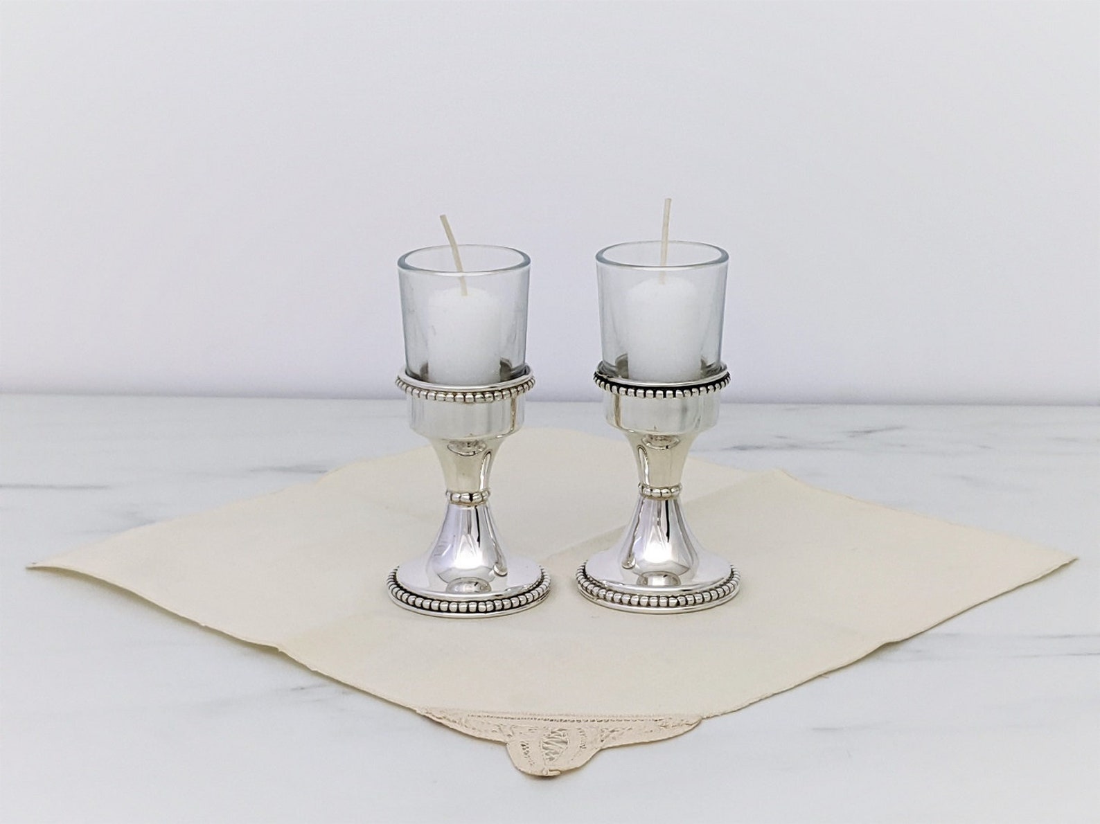 Shabbat Candlesticks, Silver Candlesticks, Yomtov Candle, Silver Candle Holder, Contemporary
