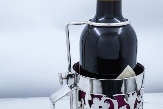 Wine Bottle Holder Hostess Gift Wedding Gift Jewish Gift Silver Judica Jewish Art Jewish Home Gift Made in Israel Silver Tableware Etsy