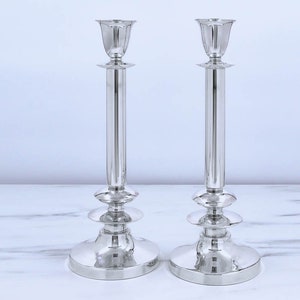 Sterling silver candlesticks, Wedding gift, Candle holder, Table decoration, Candle stick holder, Candle centerpiece, Judaica, Shabbat Gift