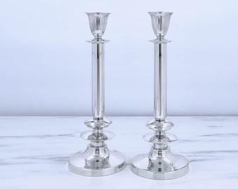 Sterling silver candlesticks, Wedding gift, Candle holder, Table decoration, Candle stick holder, Candle centerpiece, Judaica, Shabbat Gift