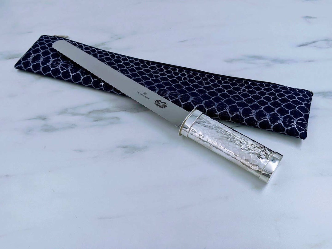 Sterling Silver Challah Knife: Handmade Shabbat Bread Knife, Judaica ...