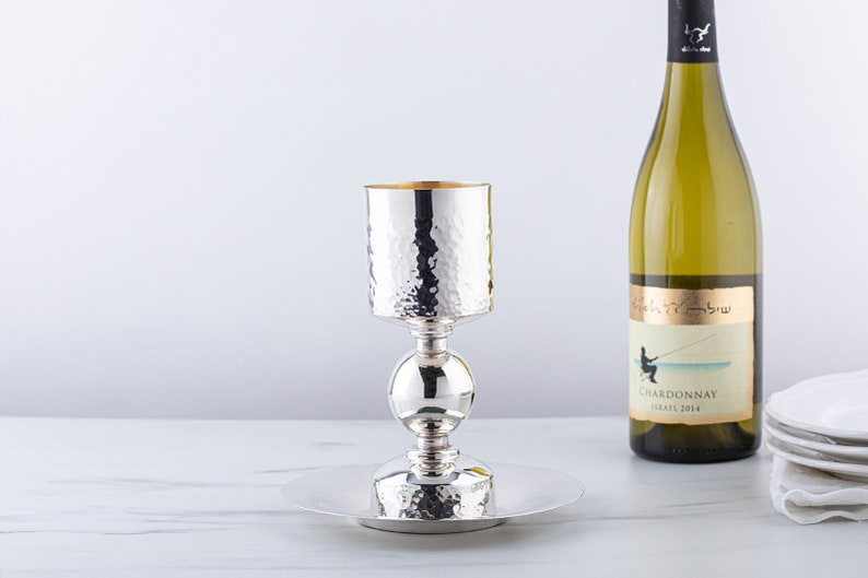 Kiddush cup, Silver Judaica, Silver wine cup, Chalice, Jewish wedding gift, Kos Shel Eliyahu, Passover cup, Bar Mitzva Gift, Shabbat gift, image 4