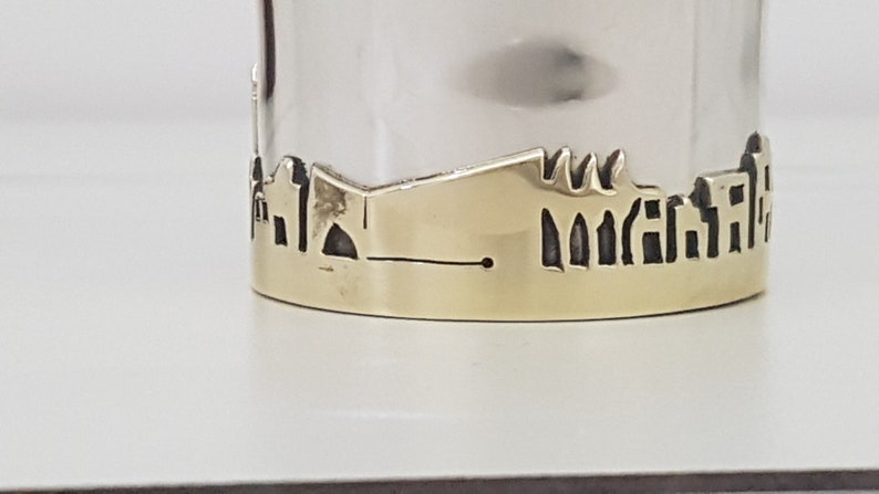 Kiddush Cup, Wine Goblet, Wine Cup, Jewish Wedding Gift, Jerusalem of Gold, Religious Gift, Silver Goblet, Judaica, Ceremony Cup, Shabbat image 4