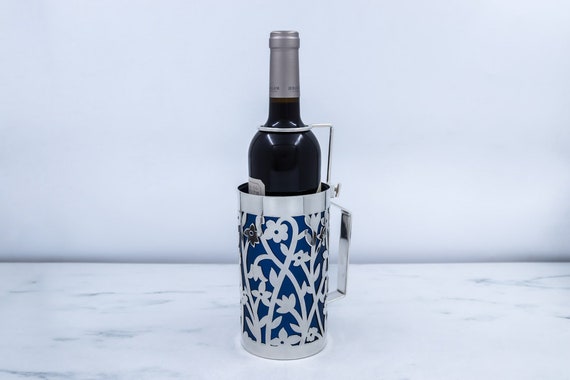 Wine Bottle Holder Hostess Gift Wedding Gift Jewish Gift Silver Judica Jewish Art Jewish Home Gift Made in Israel Silver Tableware Etsy