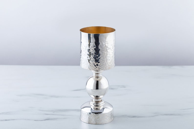 Kiddush cup, Silver Judaica, Silver wine cup, Chalice, Jewish wedding gift, Kos Shel Eliyahu, Passover cup, Bar Mitzva Gift, Shabbat gift, image 3