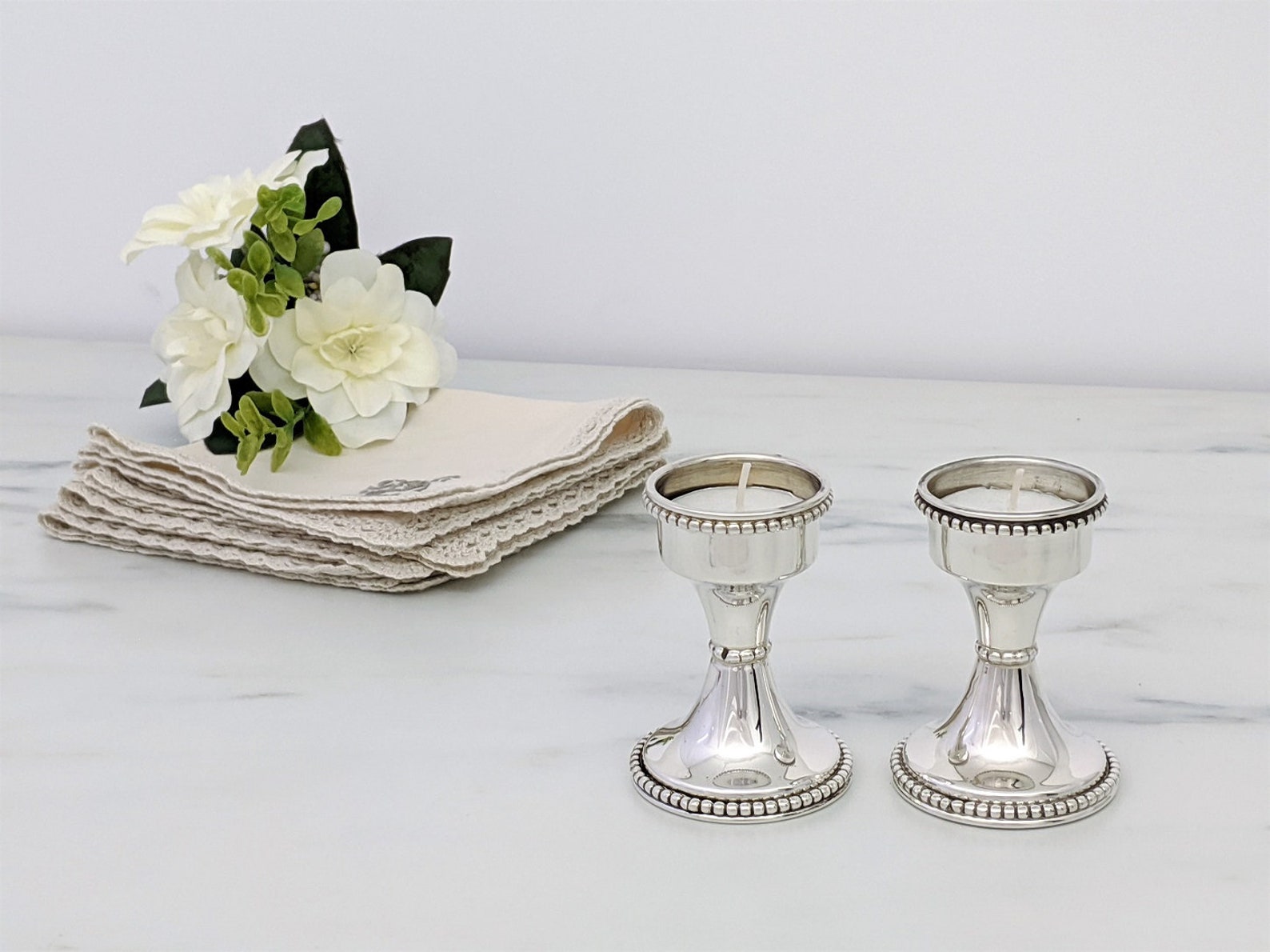 Shabbat Candlesticks, Silver Candlesticks, Yomtov Candle, Silver Candle Holder, Contemporary
