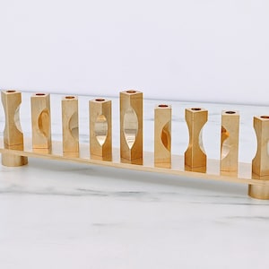 Menorah, Vintage Judaica, Hanukkah Gift, Collectors, Hanukkah Menorah, Vintage Gift, Chanukah Menorah, Made in Israel, Gold Plated Menorah
