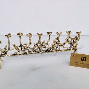 Menorah, Hanukkah Gift, Brass Vintage Menorah, Judaica Collectors piece, Jewish Holiday Gift, Jewish Art, Hanukkah Menorah, Chanukah Gift image 6