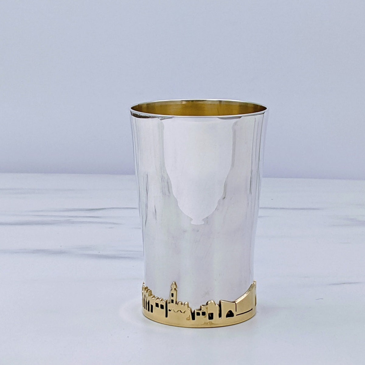 Silver Kiddush Cup, Jerusalem of Gold Panorama