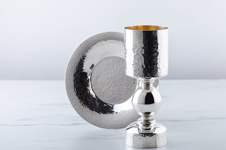 Kiddush cup, Silver Judaica, Silver wine cup, Chalice, Jewish wedding gift, Kos Shel Eliyahu, Passover cup, Bar Mitzva Gift, Shabbat gift, image 2