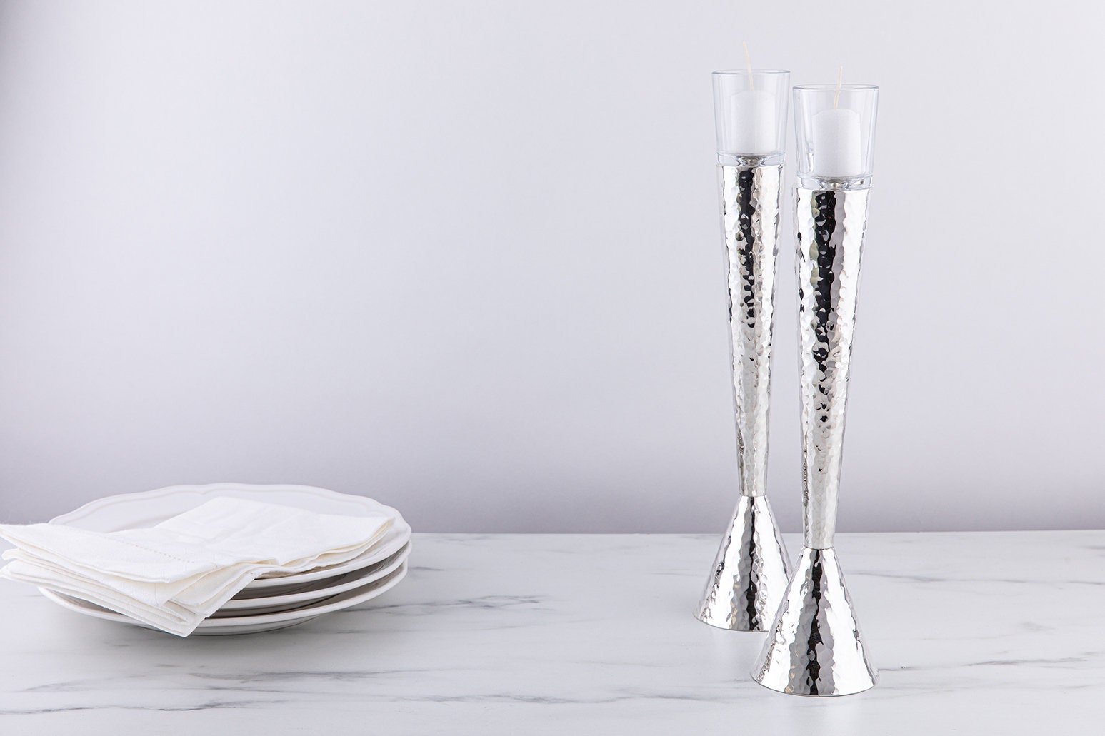 Candlesticks, Judaica Art, Original Design, Silver Candle Holder, Bat