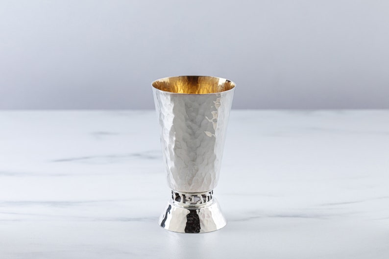 Sterling Silver Hammered Borei Pri Hagefen Kiddush Cup, Judaica Art ...