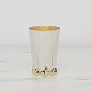 Kiddush Cup, Wine Goblet, Wine Cup, Jewish Wedding Gift, Jerusalem of Gold, Religious Gift, Silver Goblet, Judaica, Ceremony Cup, Shabbat image 7