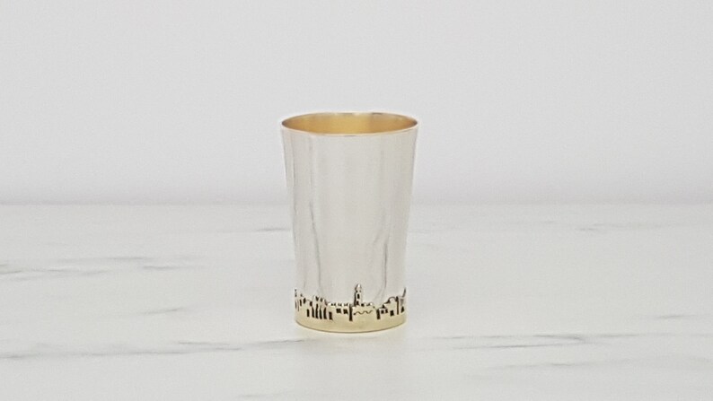 Kiddush Cup, Wine Goblet, Wine Cup, Jewish Wedding Gift, Jerusalem of Gold, Religious Gift, Silver Goblet, Judaica, Ceremony Cup, Shabbat image 7