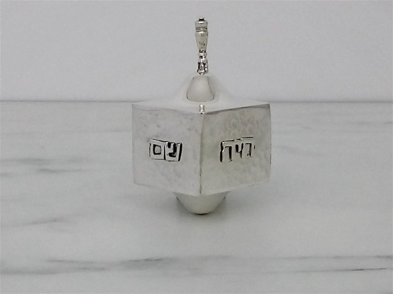 Spinning Top, Dreidel, Hanukkah Gift, Hanukkah Dreidel, Silver Judaica, Hanukkah Game, Jewish Holiday Gift, Handmade Dreidel, Israeli Art image 5