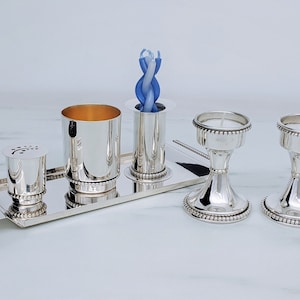 Sterling Silver Shabbat Set: Handcrafted Judaica Gift from Jerusalem