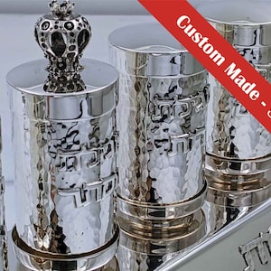 Sterling set for the Five Megillot, Bier Judaica original design, Custom made, Silver base for five small Megillah cases, Designer Judaica