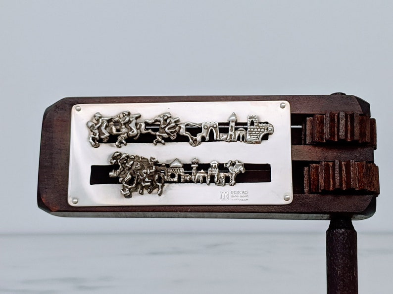 Noisemaker for Purim, Purim Gift, Wooden Grogger, Silver Wood Rattle