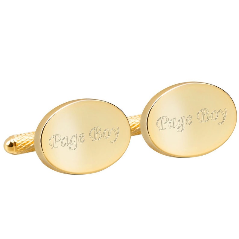 Engraved Gold Page Boy Cufflinks