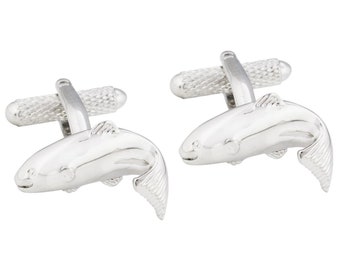 Silver Toned Textured Dolphin Cufflinks Silver Toned Textured Dolphin Cufflinks