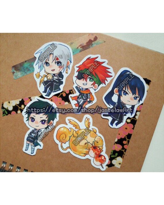 Set Of 5 D Gray Man Stickers Etsy