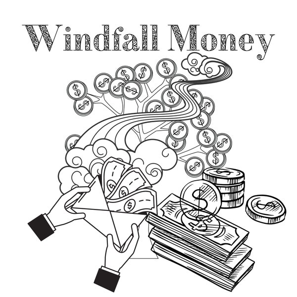 Windfall Money Anxiety Coloring Book Page, Reduce Stress, Art Therapy, Creative Energy, Self Care