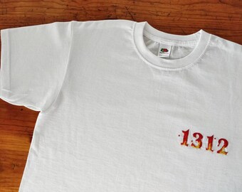 1312 hand embroidered unisex t-shirt - ACAB embroidery