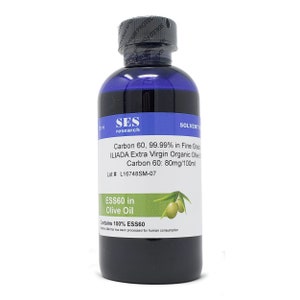 Fine Grade Carbon 60, 99.99% in Organic Olive Oil Extra Virgin - 120 ml