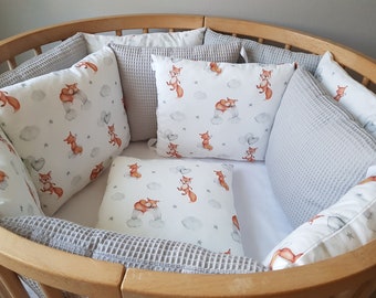 120x60 Baby Bettnestchen Polsterung Nestchen Kopfschutz für Kinderbett 140x70 u 120x60 Baby Bettnestchen Polsterung Nestchen Kopfschutz für Kinderbett 140x70 u