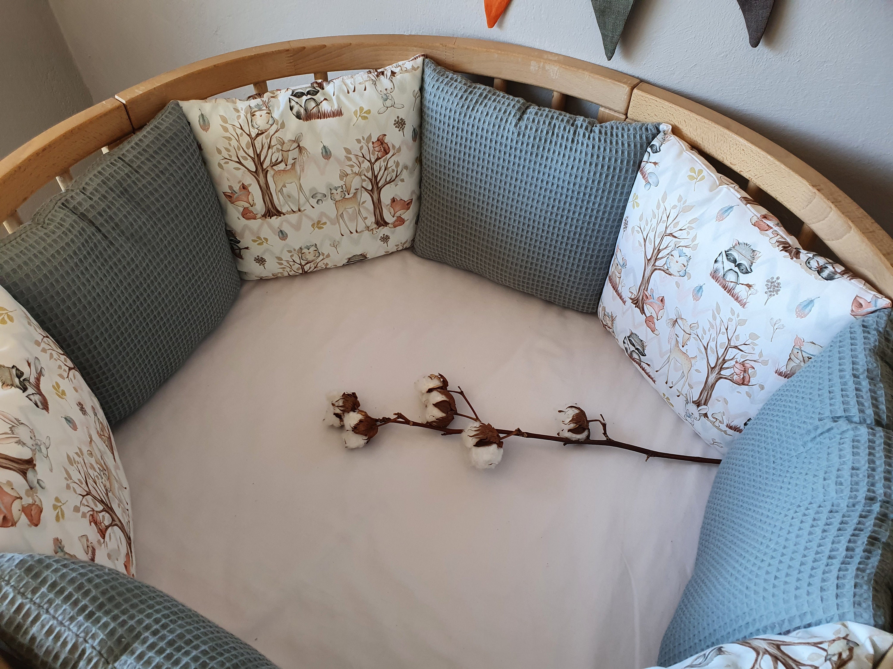 120x60 Baby Bettnestchen Polsterung Nestchen Kopfschutz für Kinderbett 140x70 u 120x60 Baby Bettnestchen Polsterung Nestchen Kopfschutz für Kinderbett 140x70 u