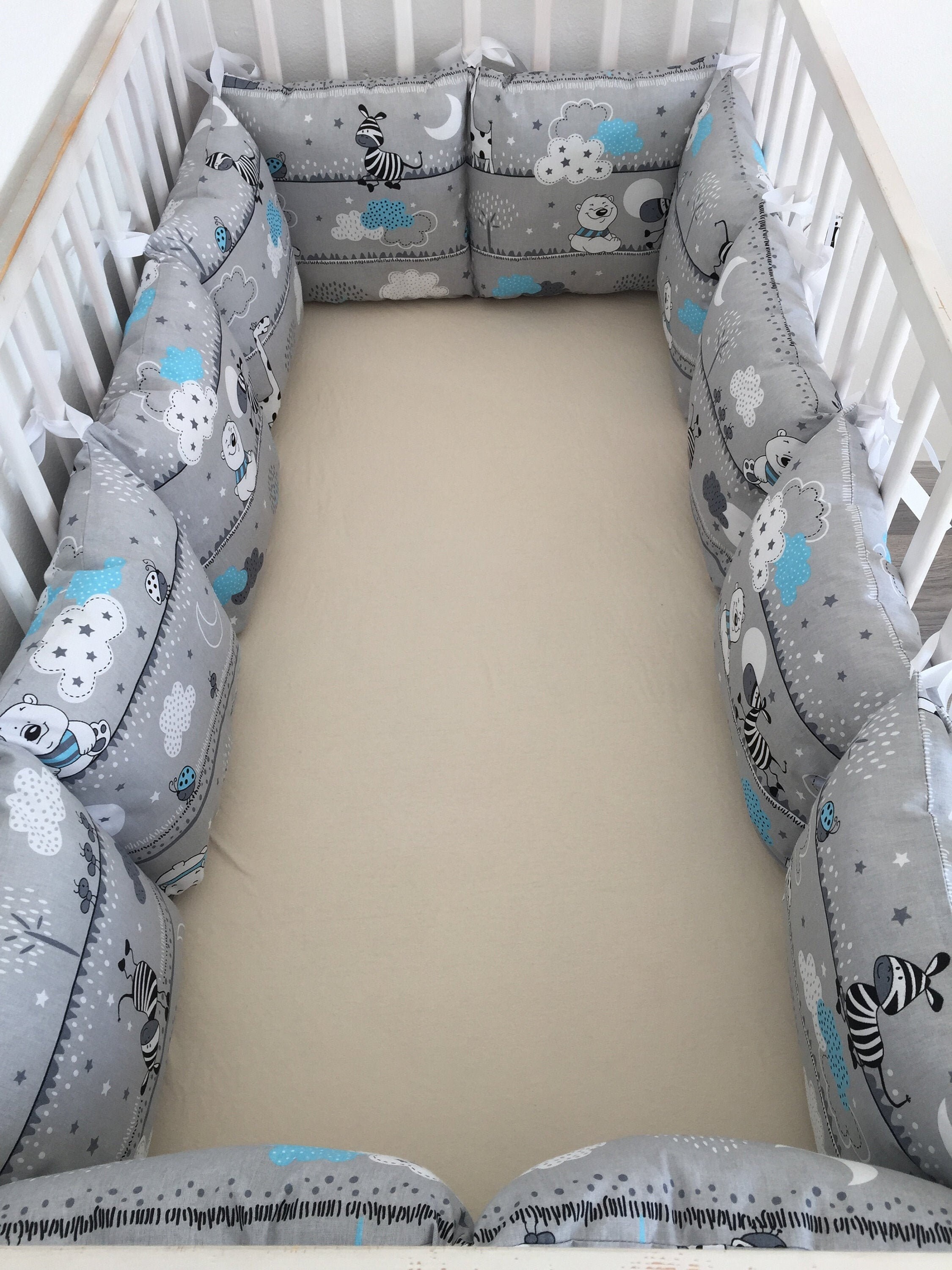 Kinderbett Umrandung 4-seitig 120x60 oder 140x70 cm Rundum Kinderbett Schutz 