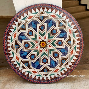Handmade Moroccan Mosaic Tile Table - Round Outdoor Coffee Table - Patio and Garden Furniture - Moroccan Decor for Indoor and Outdoor Spaces