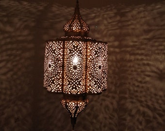 Moroccan Pendant Light Fixture: Brass Ceiling Lampshade