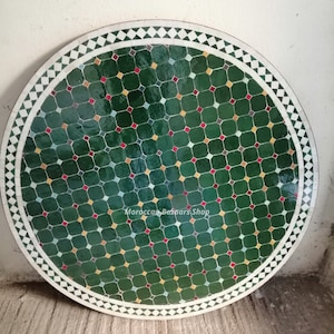 Moroccan Mosaic Table, Handcrafted Round table, Moroccan Outdoor/ Indoor table, Mosaic Table, Multi-Colors table, Moroccan home decor.
