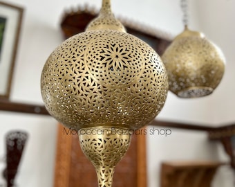 モロッコ風真鍮製シーリングライト：模様付きペンダントランプ - Etsy 日本