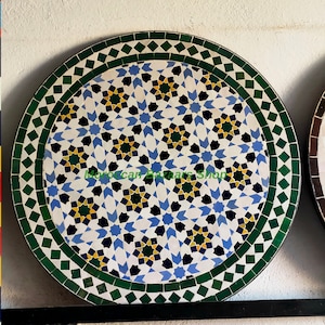 Style Your Patio: Handcrafted Outdoor Table, New Moroccan Mosaic Table, Round table, Moroccan Outdoor/ Indoor table, Mosaic Round Table.
